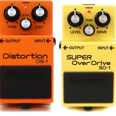 Boss DS-1 Distortion Pedal Bundle with Boss SD-1 Super Overdrive Pedal image 1