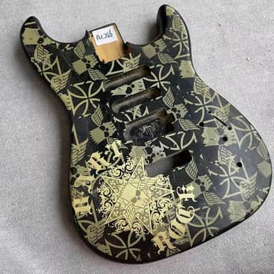 HSS Basswood Skull Head Top Guitar Body in Black image 1