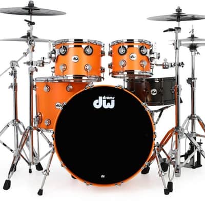 DW Collector's Series 4-piece Shell Pack - Tangerine Hard Satin Lacquer imagen 2