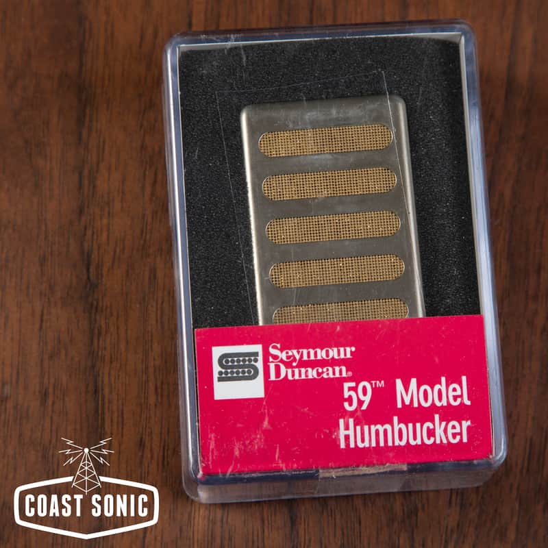 Mint Seymour Duncan 59 Model Humbucker Raw Nickel/Gold Mesh *Neck* image 1