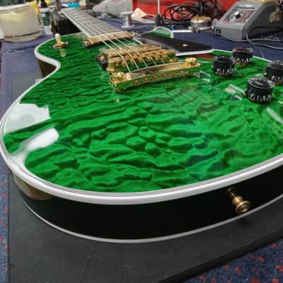 Gibson Les Paul Custom 5A Quilt Top in Transparent Green Gloss Made to Measure 2024 image 9