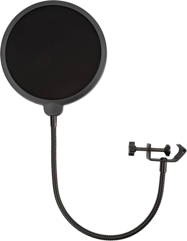 Microphone Pop Filter with Dual Layered Wind Screen Shield, Flexible 360° Gooseneck Stabilizing Arm, and Heavy-Duty Desktop Clip for Podcasting, Gaming, and Mic Recording image 1