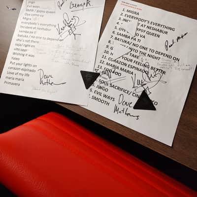 SIGNED - PRS Guitar strap Carlos Santana paul reed smith retro Private stock wood library orange image 2
