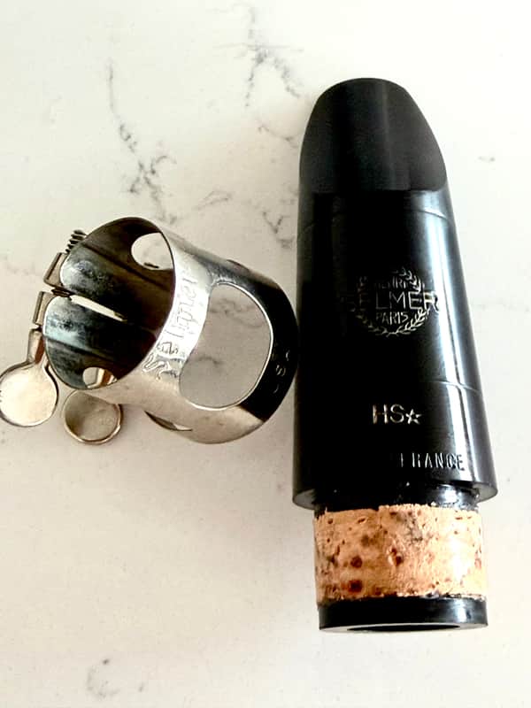 Henri Selmer (Paris) HS* Clarinet Mouthpiece and Selmer USA Silver Plated Ligature - Hard Rubber image 1