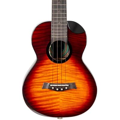 Flight Navigator EQ-A Solid Flamed Maple Top Mahogany Neck 4-String Tenor Ukulele w/Gig Bag, Pickup & Humidifier image 5