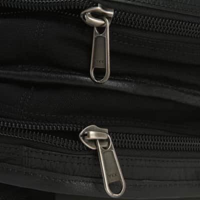 Harvest Fine Leather Black Buffalo & Canvas Gig Bag for Two Electric Bass Guitars image 16