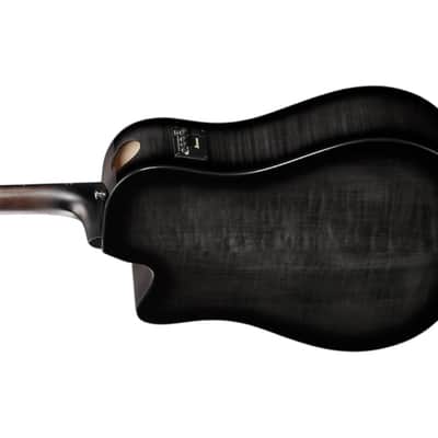 Ibanez AAD77CE Advanced Acoustic Series Acoustic Guitar, Transparent Black Sunburst High Gloss image 4