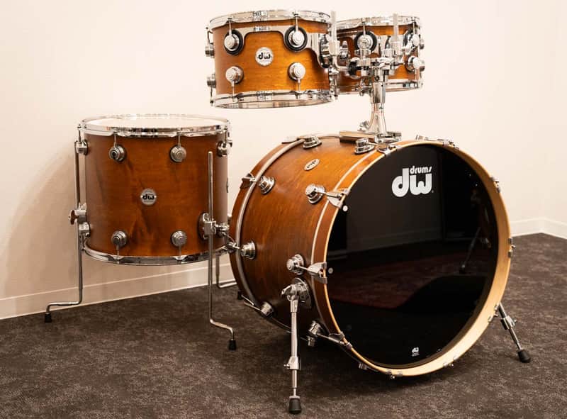 DW Collector's Pure Maple Series 4pc Set Satin Oil Finish Honey 22" 10" 12" 16" Standard Shell Type image 1
