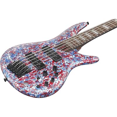 Ibanez Premium SR5A250 USA 250th Anniversary 5-String Electric Bass Guitar - Red, White, and Blue w/ Bag image 7