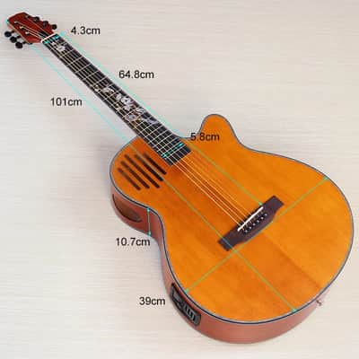 40 Inch Acoustic Electric Guitar, Spruce Top Body, Mahogany Neck, 20 Frets Fingerboard image 8