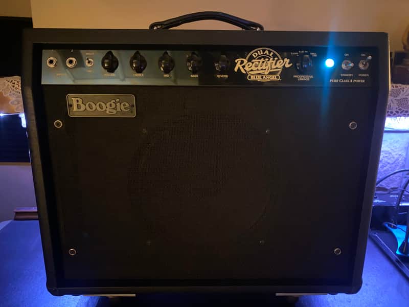 Mesa Boogie Dual Rectifier Blue Angel 1x12” All Original -Black Shadow Speaker. Padded Cover & Removable Locking Casters