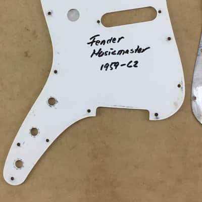 Vintage 1959 Pre-CBS Fender Musicmaster Pickguard Metal Shield Added Toggle Hole No Cracks image 10