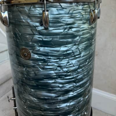 Gretsch Vintage 1951 Round Badge 14” x 21” Cocktail Snare Drum 50s - Blue Pearl image 2