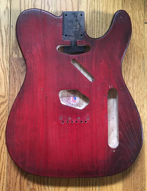Custom Made In USA Swamp Ash Natural American Boutique Tele Solid Guitar Body Sienna Burst Wine Red 4.9 Lb image 1