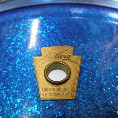 60's Ludwig 5x14" Pioneer Snare No. 491 Blue Sparkle-All Original-Excellent! image 2