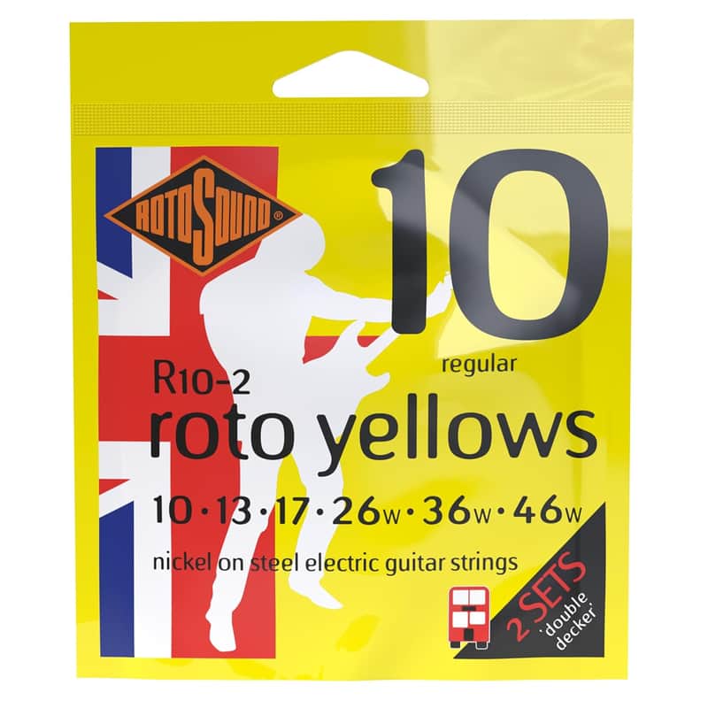 Rotosound Roto Yellows Double Deckers Electric Guitar Strings 2-Pack image 1