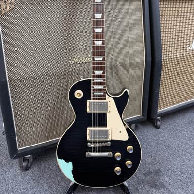 Gibson 1960 Standard Historic Les Paul 2016 - Black over Kerry Green Aged image 4