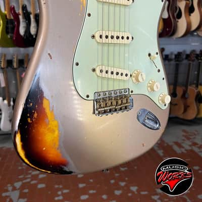 Fender Custom Shop Stratocaster 60 Relic Namm 2014 Shoreline Gold Over Sunburst image 7