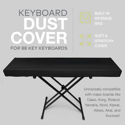 Knox Gear 88-Key Keyboard Stretchy Spandex Dust Cover (Black) image 5