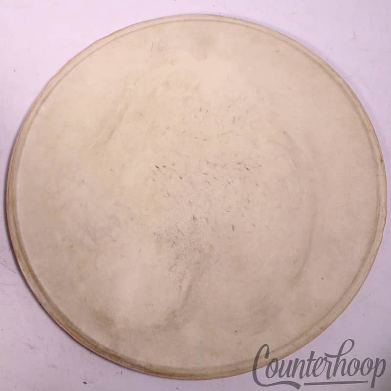 Ludwig 16"Floor Tom Calf Skin Drum Head Batter/Resonant USA Vintage 40s 2p Maple image 1