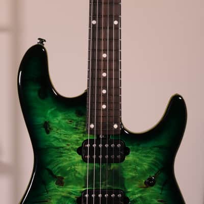 MusicMan Cutlass HT Jason Richardson - Ebony Fingerboard, Buckeye Burl Top Kokiri Forest image 7