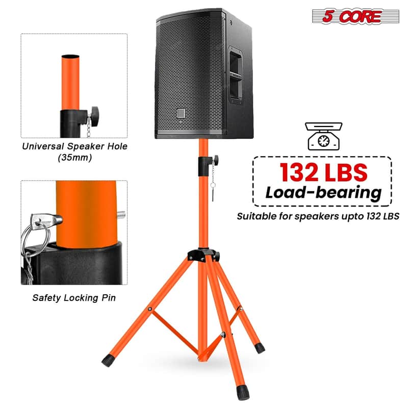 5 Core Speaker Stand Height Adjustable 54" Heavy Duty PA DJ Tripod Studio Monitor Stands image 1