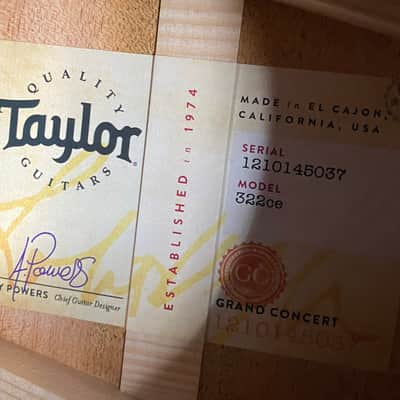 NEW! Taylor 322ce V-Class Grand Concert Acoustic-Electric Guitar - Tobacco - Authorized Dealer - 4.35lbs SN 1210145037 image 3