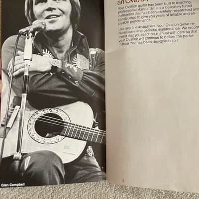1970’s Ovation Case Candy Owner’s Manual + Warranty Card Hang Tag + Original Shim / Collectors Items image 3