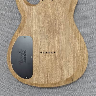 Four Winds N2 HSH SPALT FLAME MAPLE+WALNUT+WHITE LIMBA+CA Sealer Hardtail Guitar Body *USA Made* Fits Strat Neck image 9