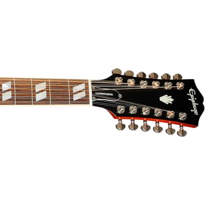 Epiphone Inspired by Gibson Hummingbird 12-String Acoustic-Electric Guitar Aged Cherry Sunburst image 5