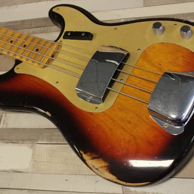Fender Custom Shop Time Machine '58 Precision Bass Relic - Super Faded Aged Chocolate 3-Color Sunburst image 3