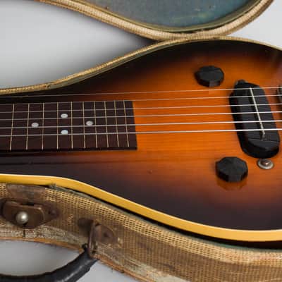 Recording King Roy Smeck Model AB104 Lap Steel Electric Guitar, made by Gibson (1938), ser. #DWE-614, original tweed hard shell case. image 14