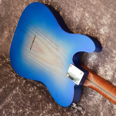 Build to Order GB Liuteria Traditional Tele Semi Hollow  red and blue image 2
