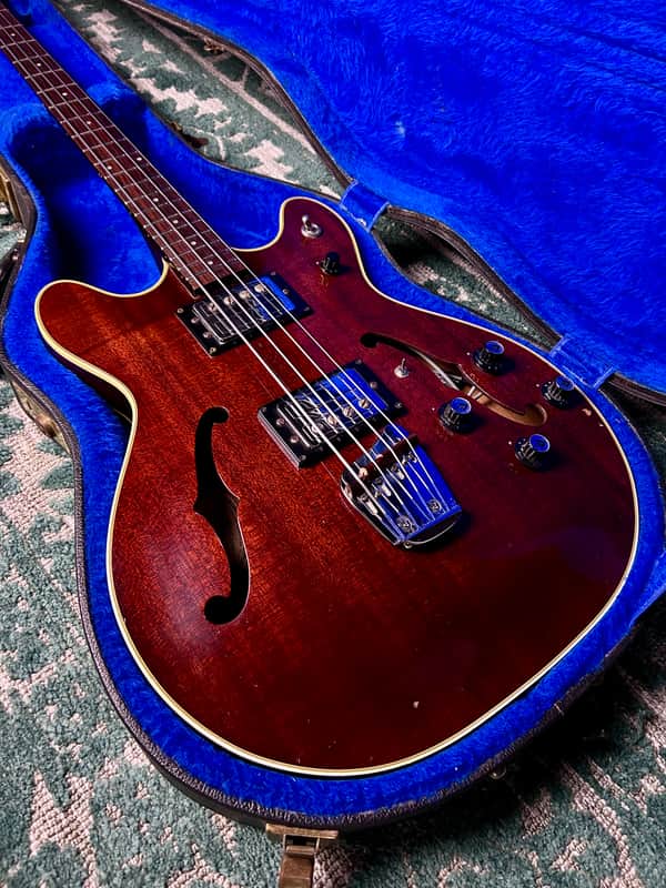 Guild Starfire II SFB-2-Walnut 1977 Semi-Hollowbody Electric Bass - Walnut