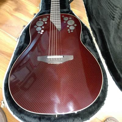 Ovation Adamas W681T 2004 Dark Red Carbon Fiber image 1