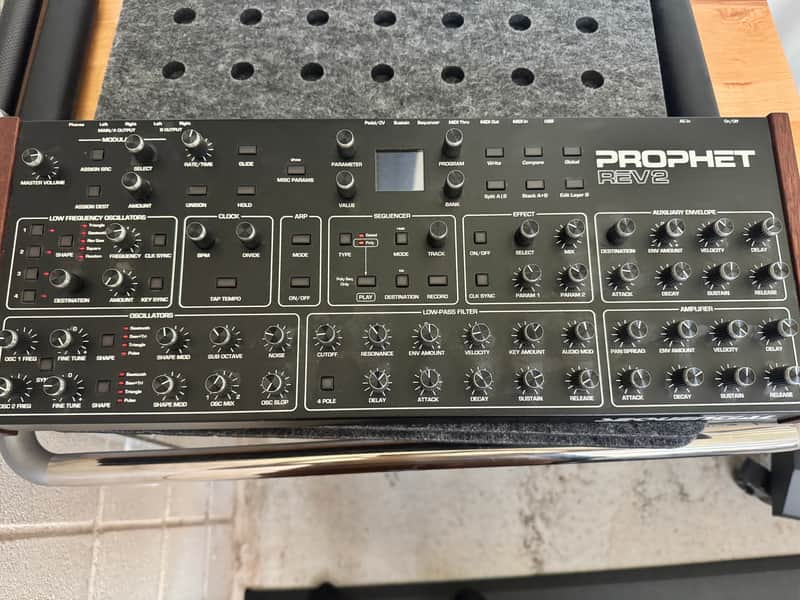 Sequential Prophet Rev2 Desktop 8-Voice Polyphonic Synthesizer 2018 - Present - Black with Wood Sides image 1