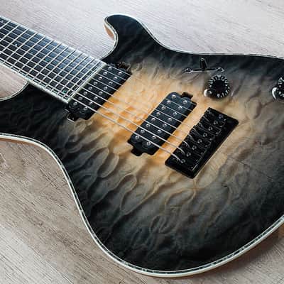 Mayones Regius 8 8-String Baritone Scale Electric Guitar Quilted Maple Top Trans Negative Fade Burst image 1