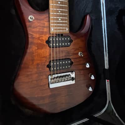 Ernie Ball Music Man JP15 Roasted Quilt Maple Top 7-String Electric Guitar 2015 - Sahara Burst image 2
