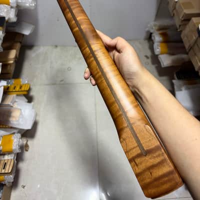 Reverse Big head 22 Fret Roasted Flame Maple eletrick guitar neck 25.5 inch replace image 5