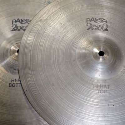 Hi-Hat Cymbals 14" Paiste 2002 Vintage Black Label USED! RKLAB230426 image 2