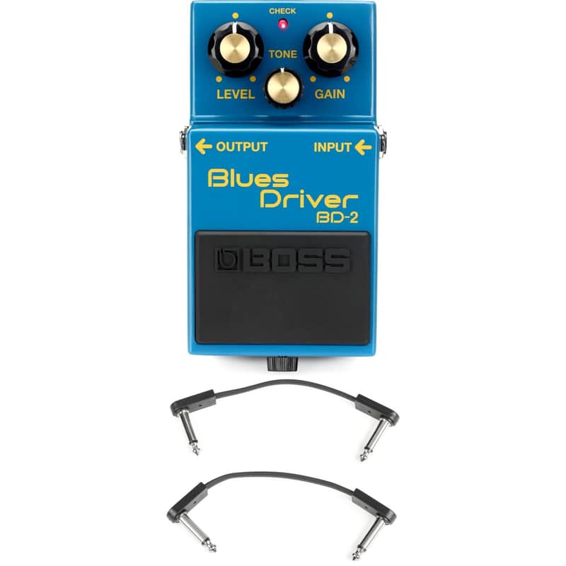 Boss BD-2 Blues Driver Pedal with 3 Patch Cables image 1