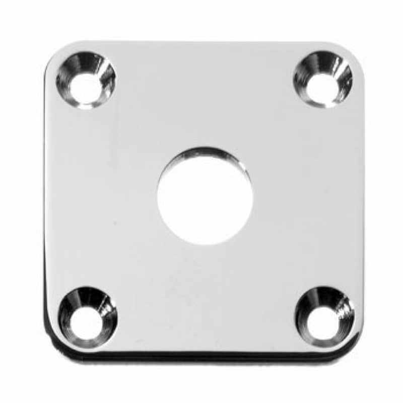 Allparts AP-0633 Square Jackplate for Les Paul®, Nickel (metal) image 1