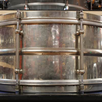 1930s Slingerland 6.5x14 Nickel Over Brass Artist Model Snare Drum image 1