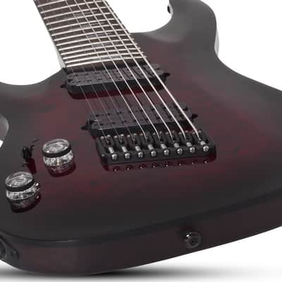 Schecter Omen Elite-8 Multiscale LH Black Cherry Burst image 2