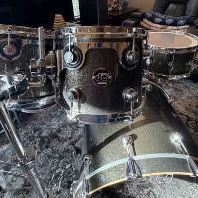 DW Performance Series 5-Piece – Pewter Sparkle + DW 9000 Series Hardware image 7