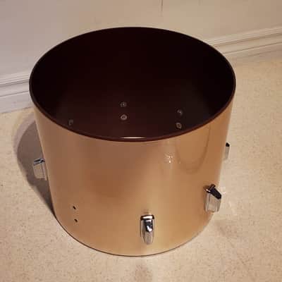 VTG 1970 PEARL 15"x12" Gold Satin "Phenolic" Power Tom Drum  - Gorgeous Clean A+ image 8