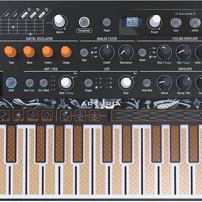 Arturia MICROFREAK Synthesizer, Hybrid Digital Analog Programmable Synthesizer