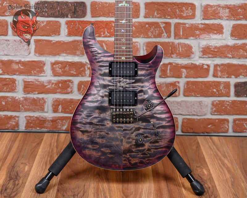 PRS Custom 24 Wood Library Quilted Maple 10-Top Satin Charcoal Cherry Burst w/Brazilian Rosewood 2023 w/OHSC