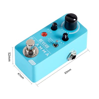 FLAMMA FC02 Mini Reverb Pedal Digital Guitar Pedal with 3 Reverb Effects Church Plate Studio True Bypass-Blue image 8