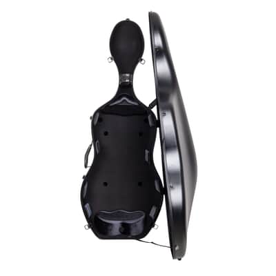 Crossrock Poly Carbon Case with Wheels fits 4/4 Full Size Cello, Includes Outside Music Pouch, 3 Handles, Detachable Straps-Black image 3